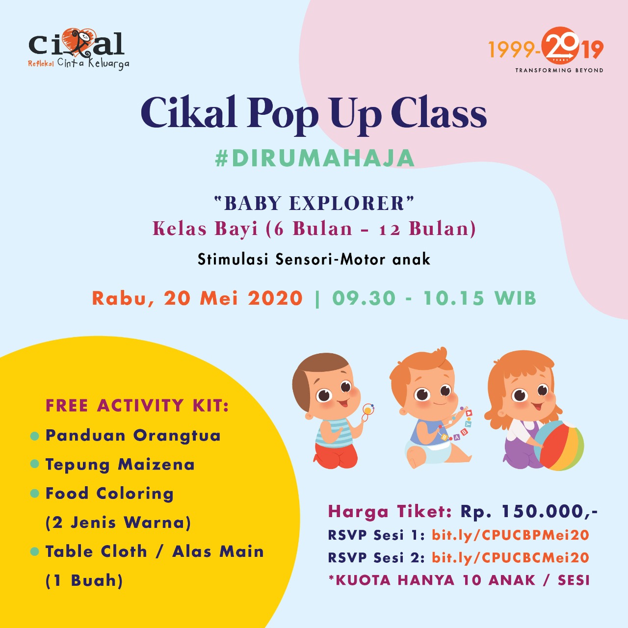 CIKAL POP-UP CLASS #DIRUMAHAJA (KELAS BAYI)