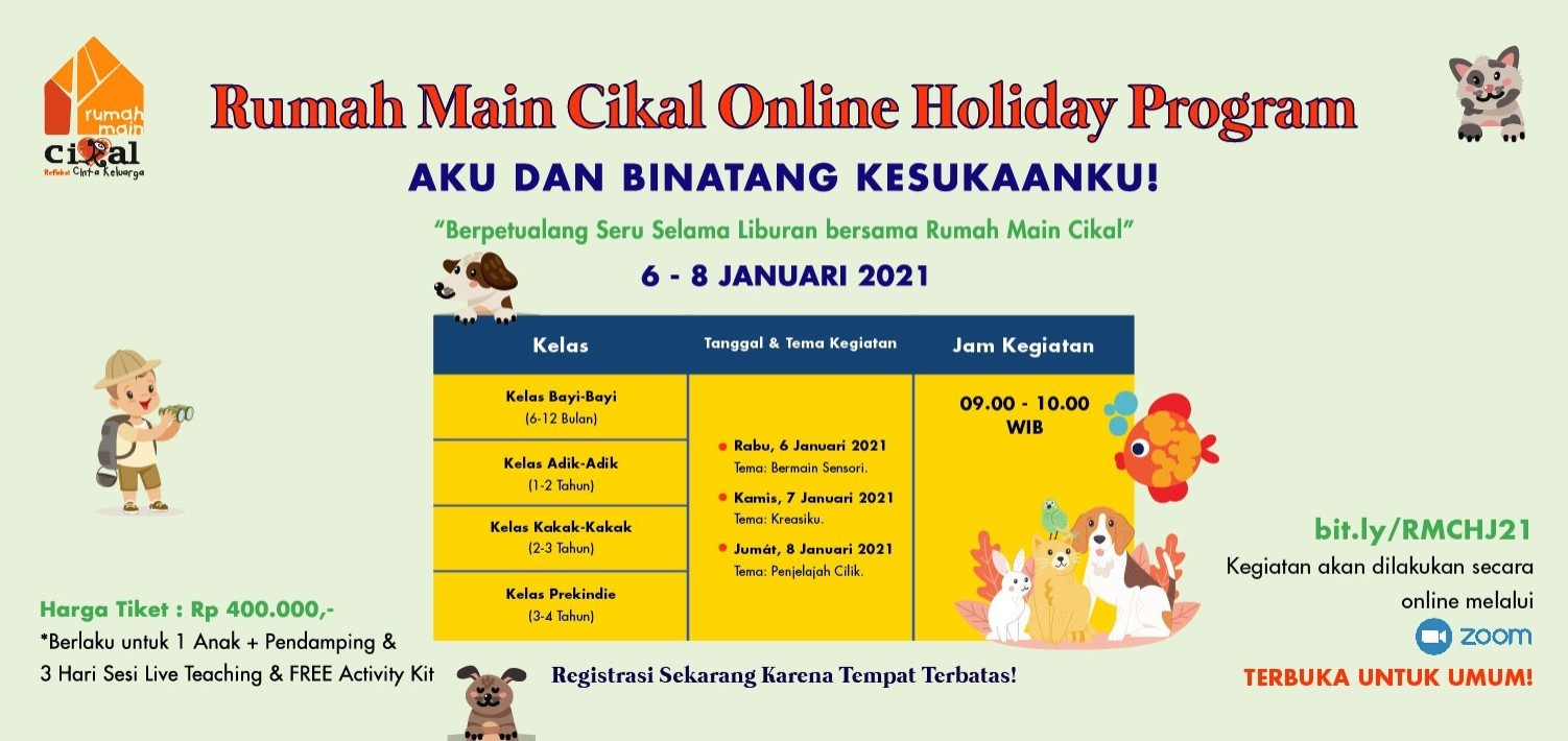 Rumah Main Cikal Online Holiday Program (OPEN FOR PUBLIC)