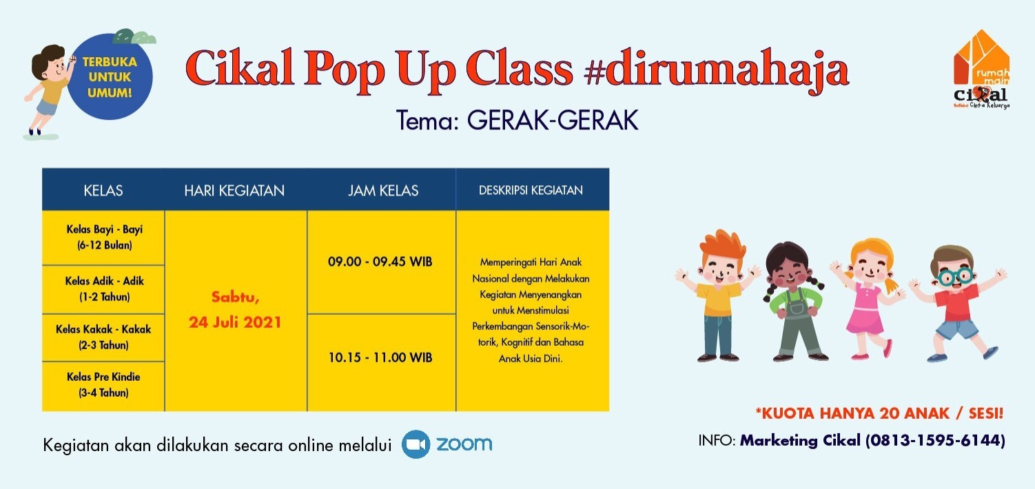 Cikal Pop-Up Class 24 Juli 2021 (Untuk Umum)