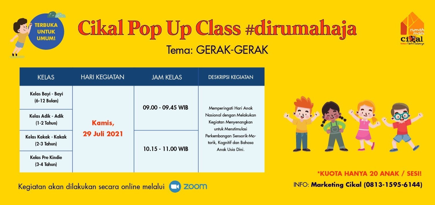 Cikal Pop-Up Class 29 Juli 2021 (Untuk Umum)