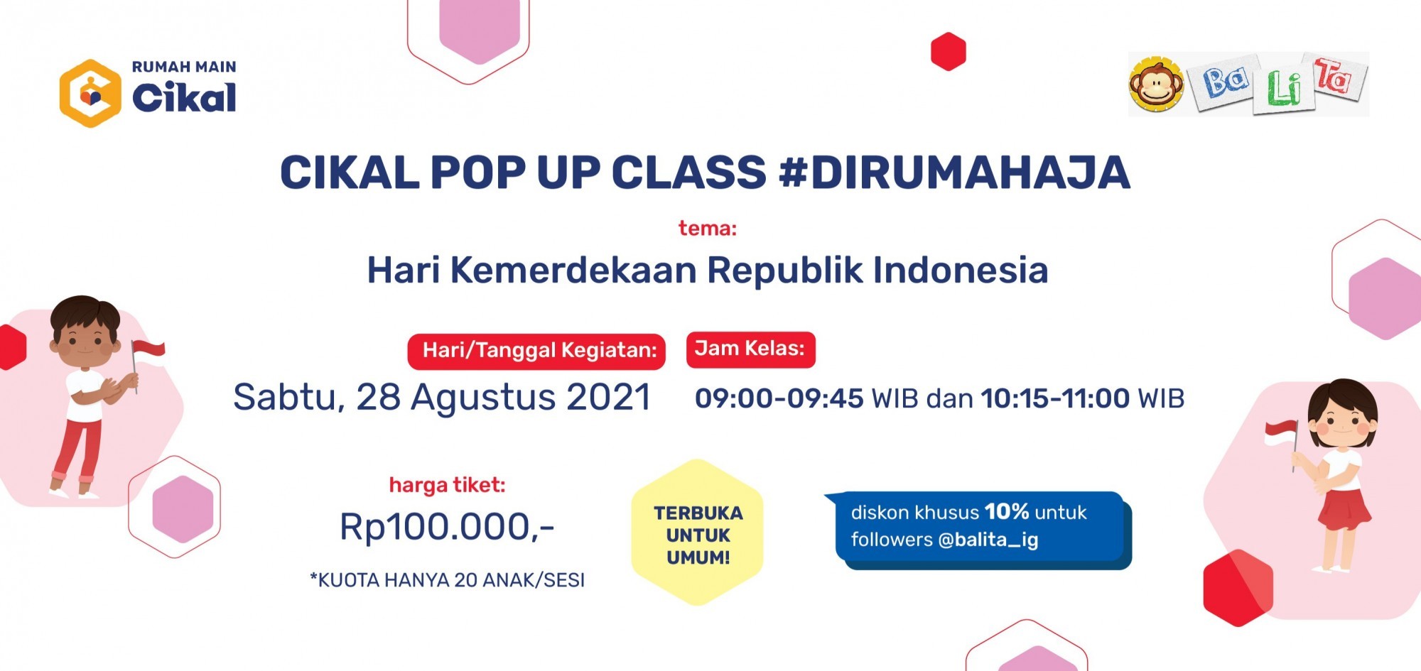 Cikal Pop Up Class 28 Agustus 2021 (Terbuka Untuk Umum)