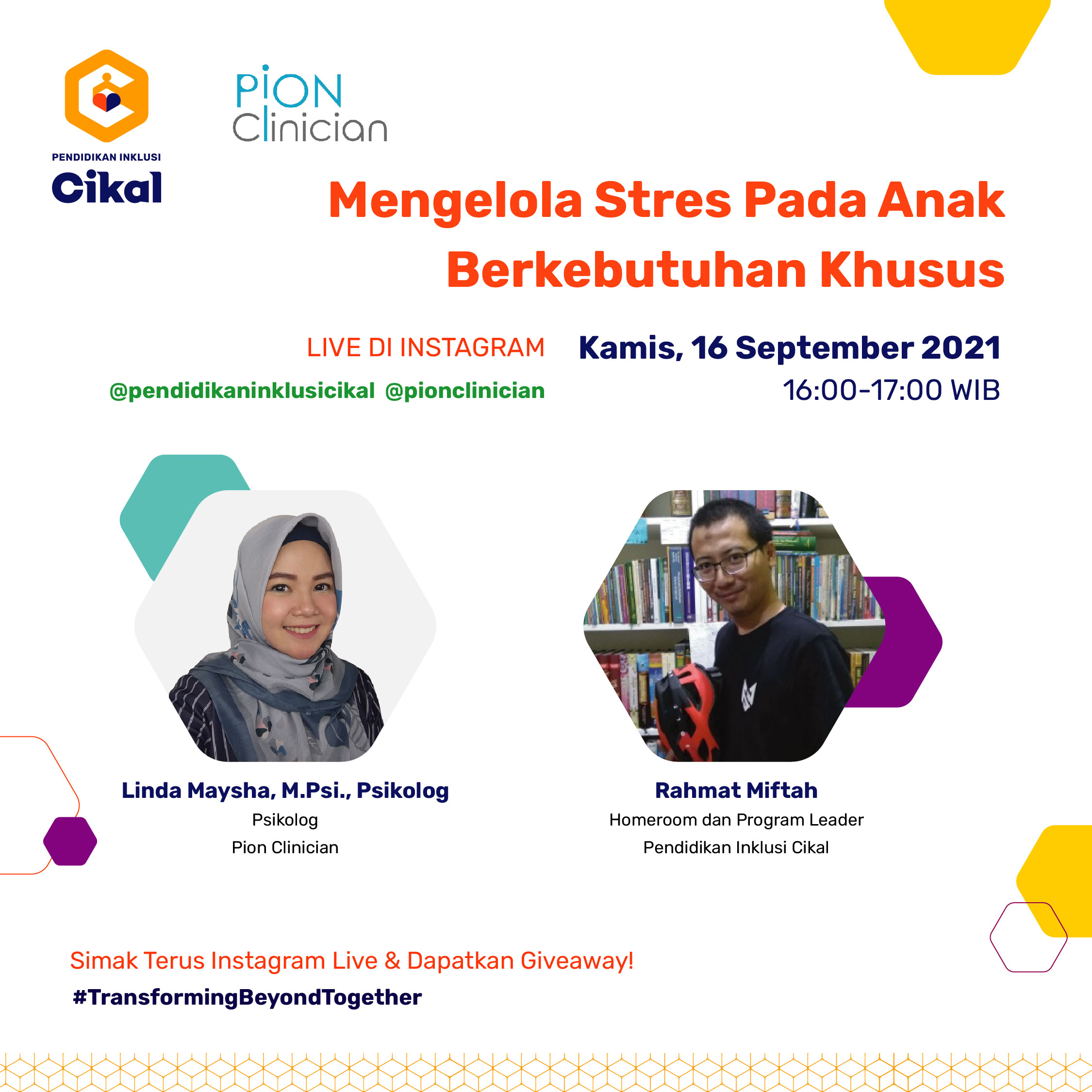 Instagram Live Pendidikan Inklusi Cikal x Pion Clinician 