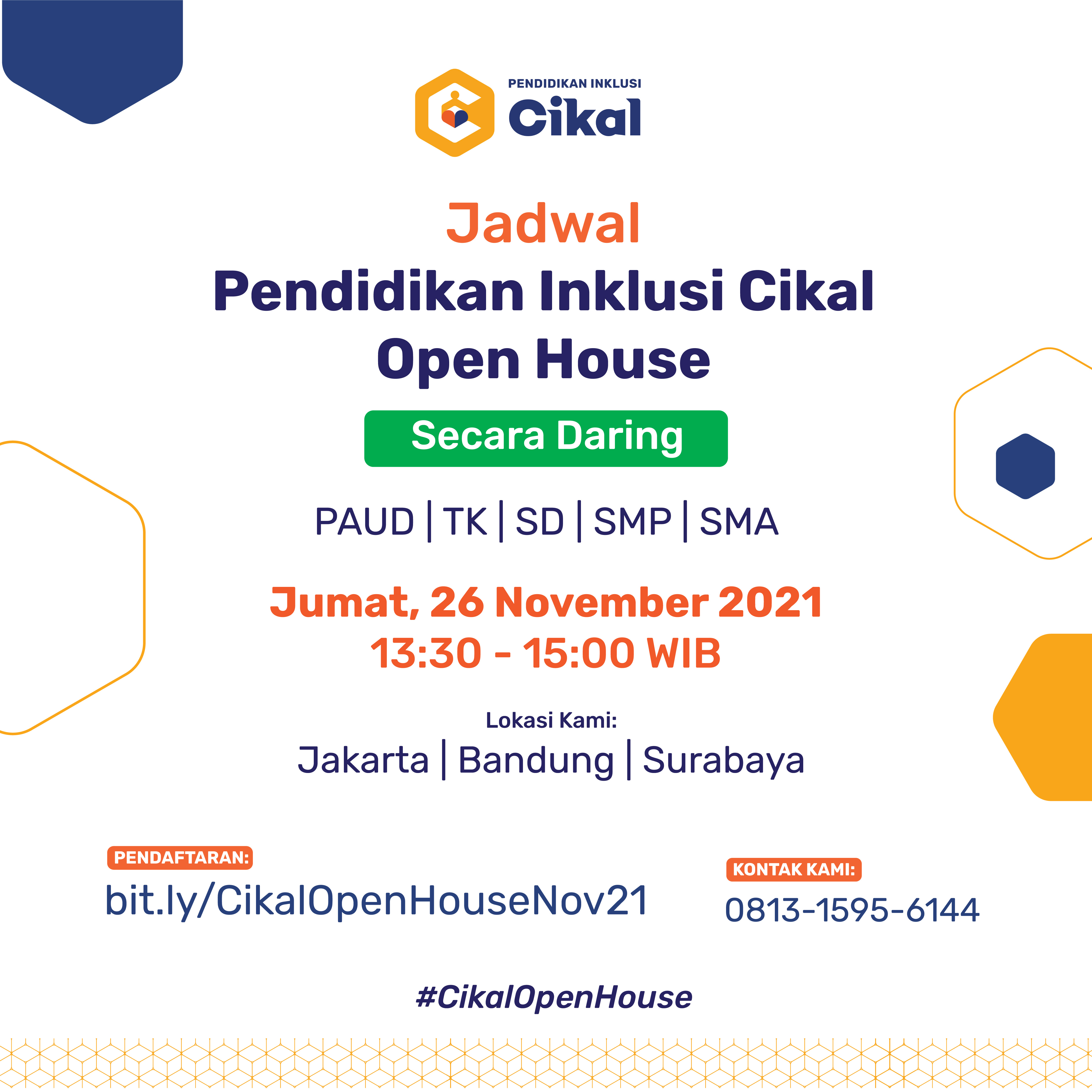 Open House Virtual Pendidikan Inklusi Cikal (Jakarta, Bandung, Surabaya)