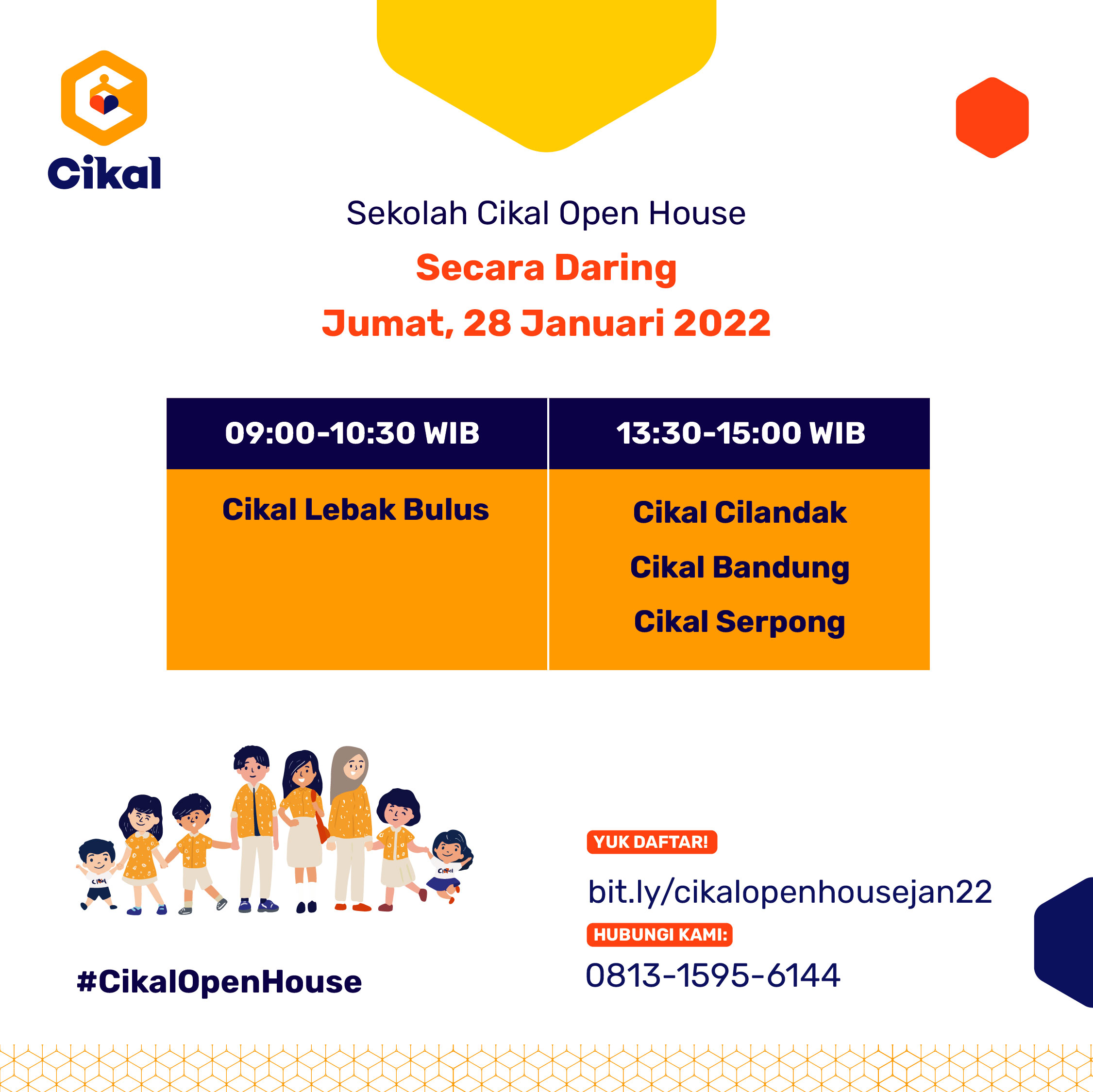 Sekolah Cikal Open House (Lebak Bulus, Serpong, Cilandak, Bandung) 2022