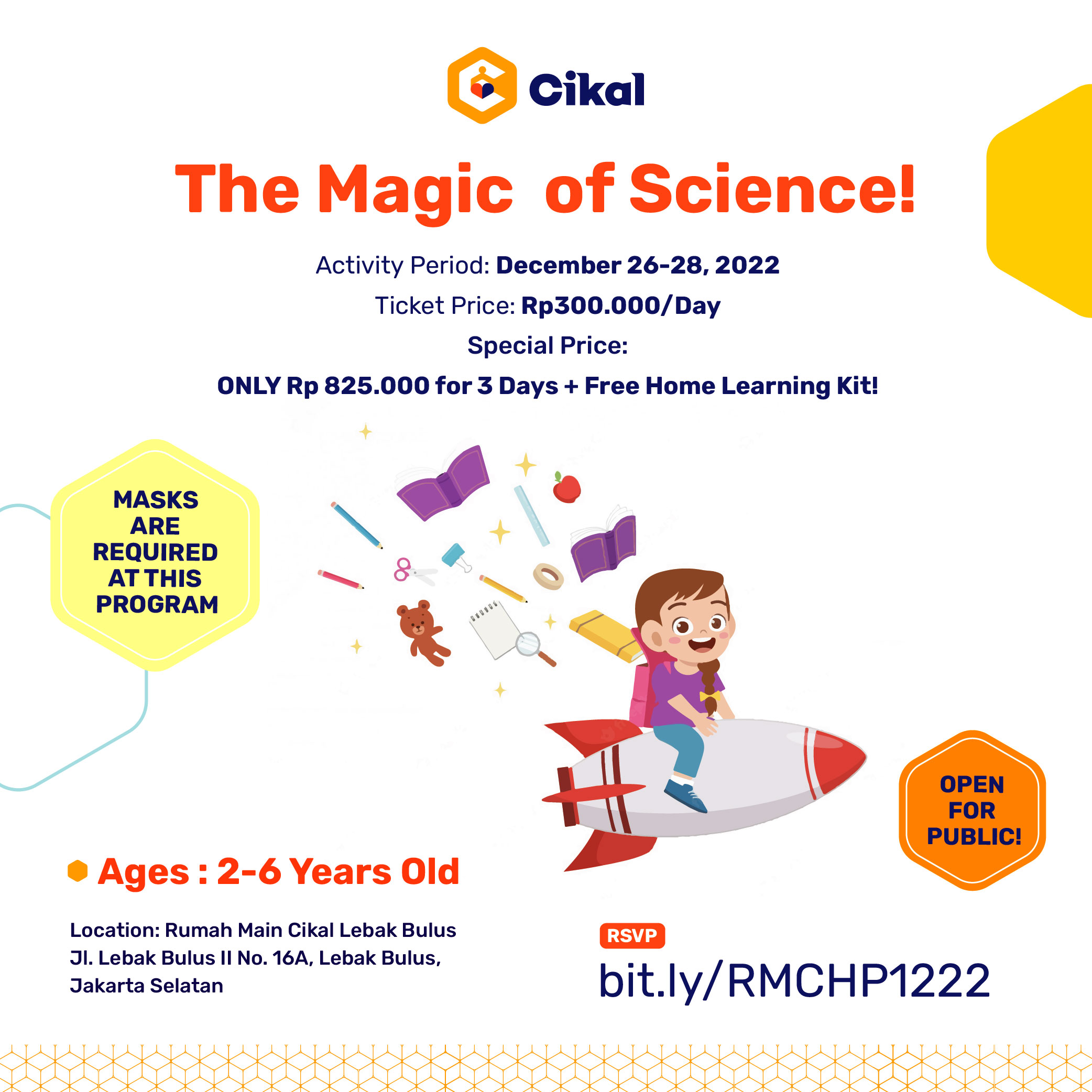 Rumah Main Cikal Holiday Program : The Magic of Science (For 2-6 Years old)