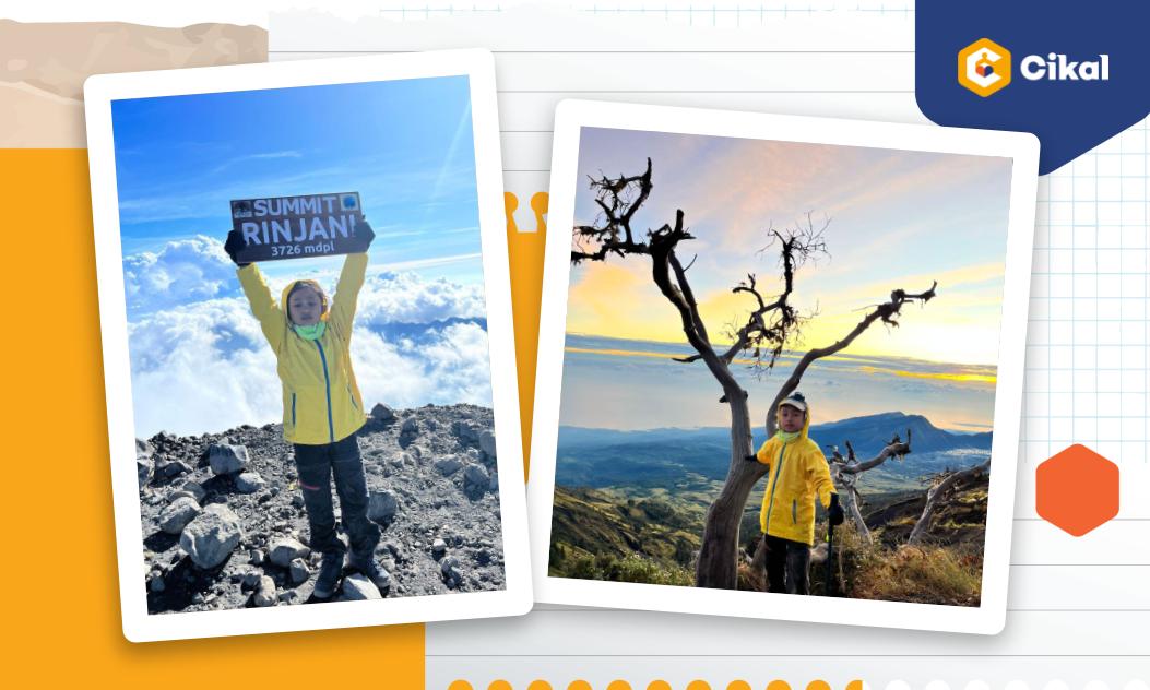 Raihanun Rinjani Murid SD Cikal Serpong Mendaki Gunung Rinjani 