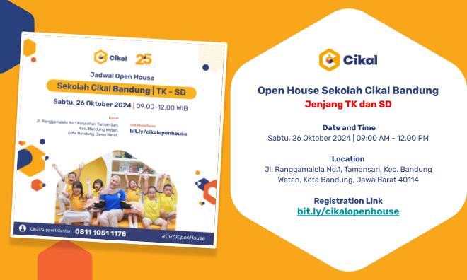 Open House Sekolah Cikal Bandung Jenjang TK dan SD (Oktober 2024)