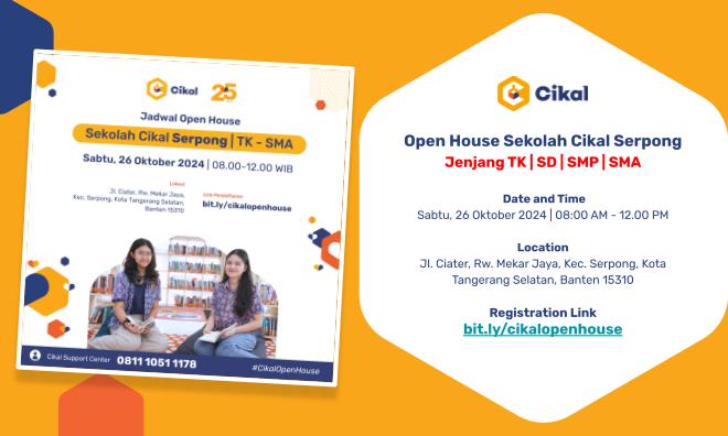 Open House Sekolah Cikal Serpong Jenjang TK-SMA (Oktober 2024)