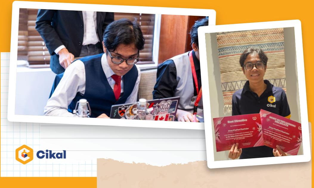 Ahza, Murid SMA Cikal Lebak Bulus, Berprestasi di MUN Internasional