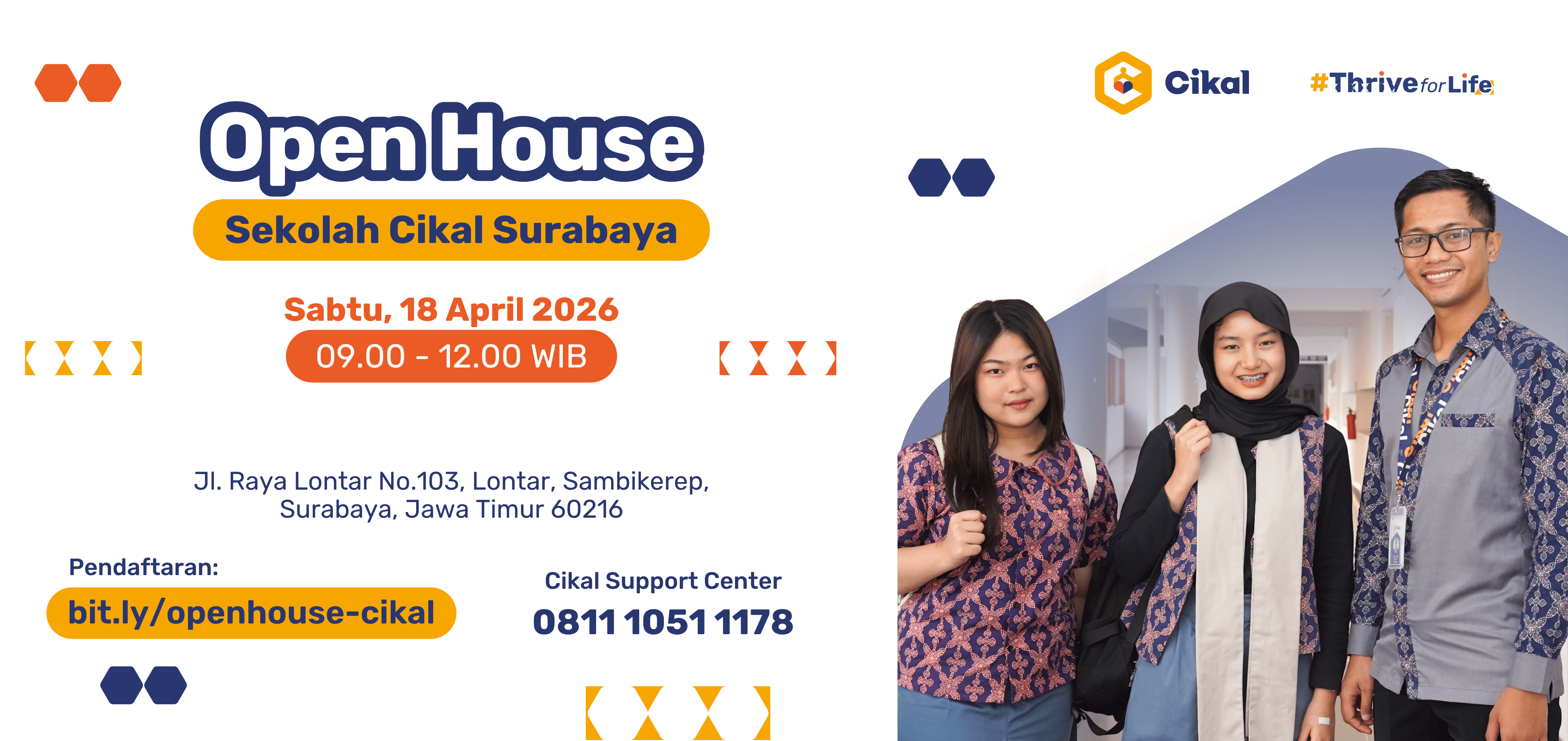 TK, SD, SMP, dan SMA Cikal Surabaya Open House 18 April 2026